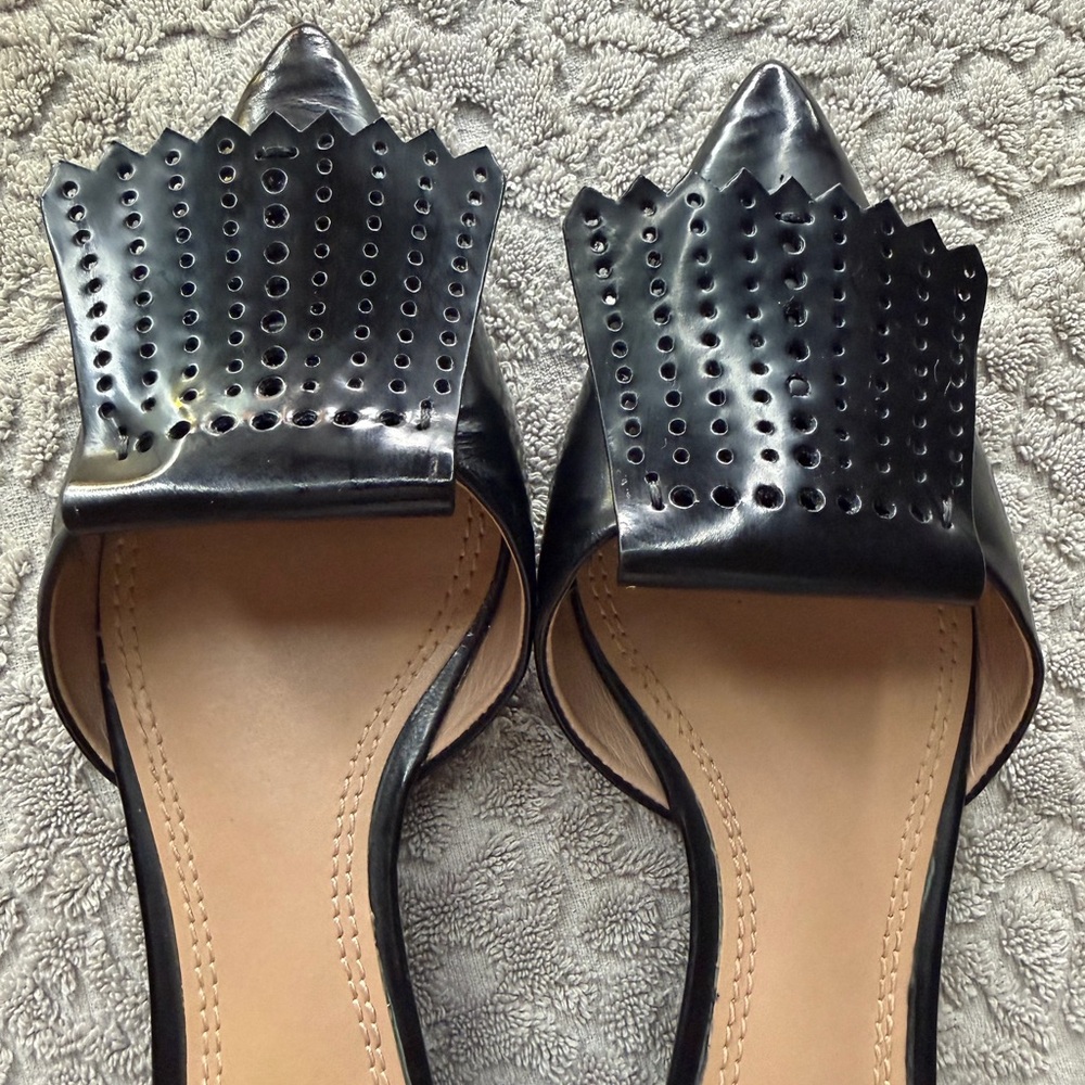 Black Tory Burch Hyde Pointy-Toe Flats